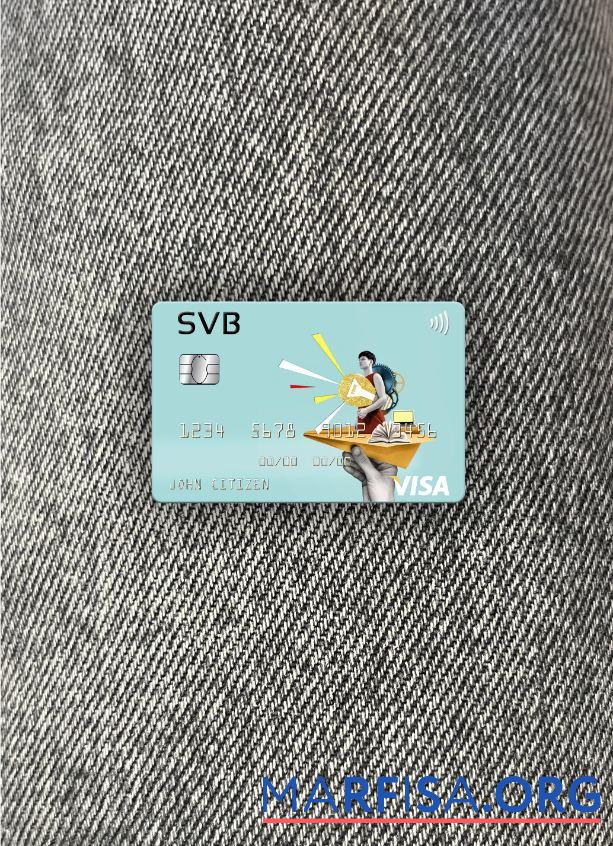 Realistic USA SVB Financial Group visa card photolook front real example